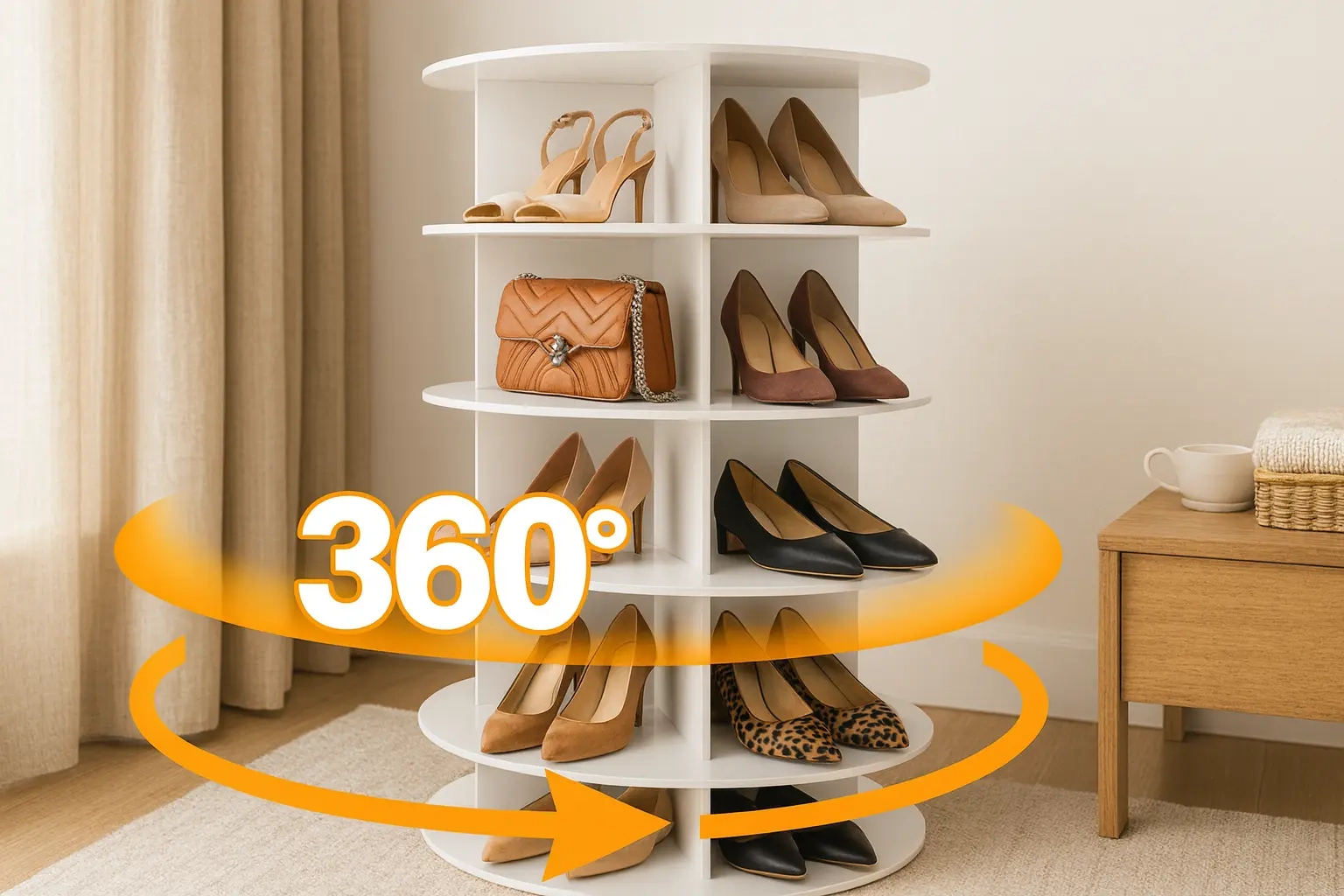 closet organizers MAGIC UNION rotating shoe rack tower