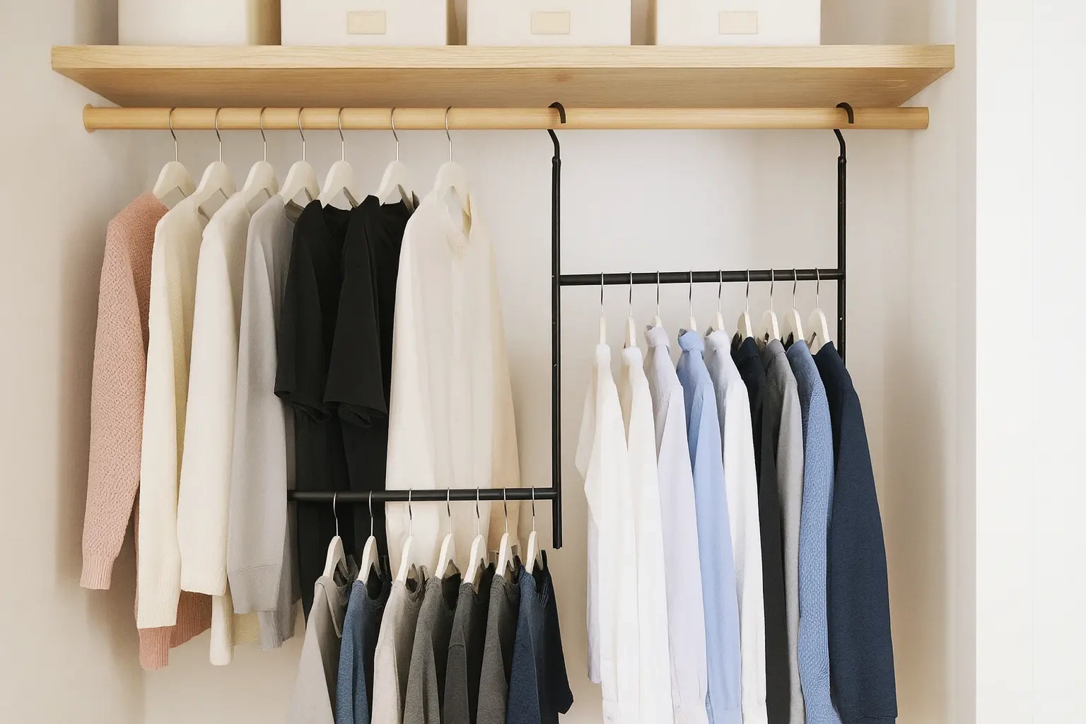 closet organizers STORAGE MANIAC adjustable closet rod doubler