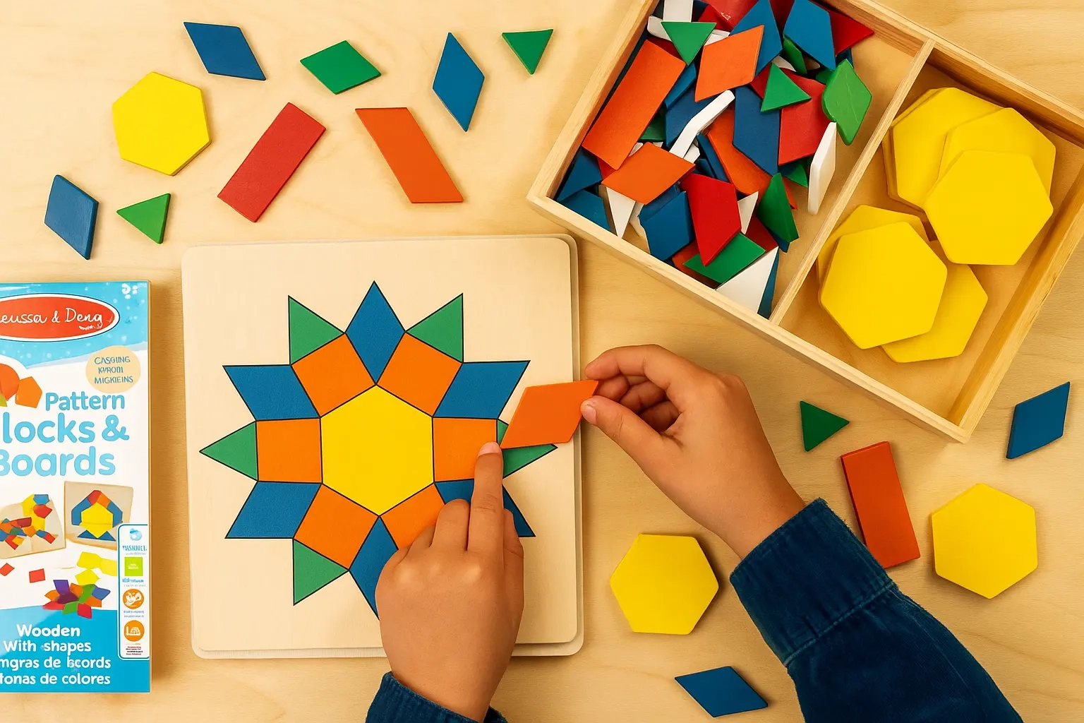 smart learning toys — Melissa and Doug Pattern Blocks wooden set